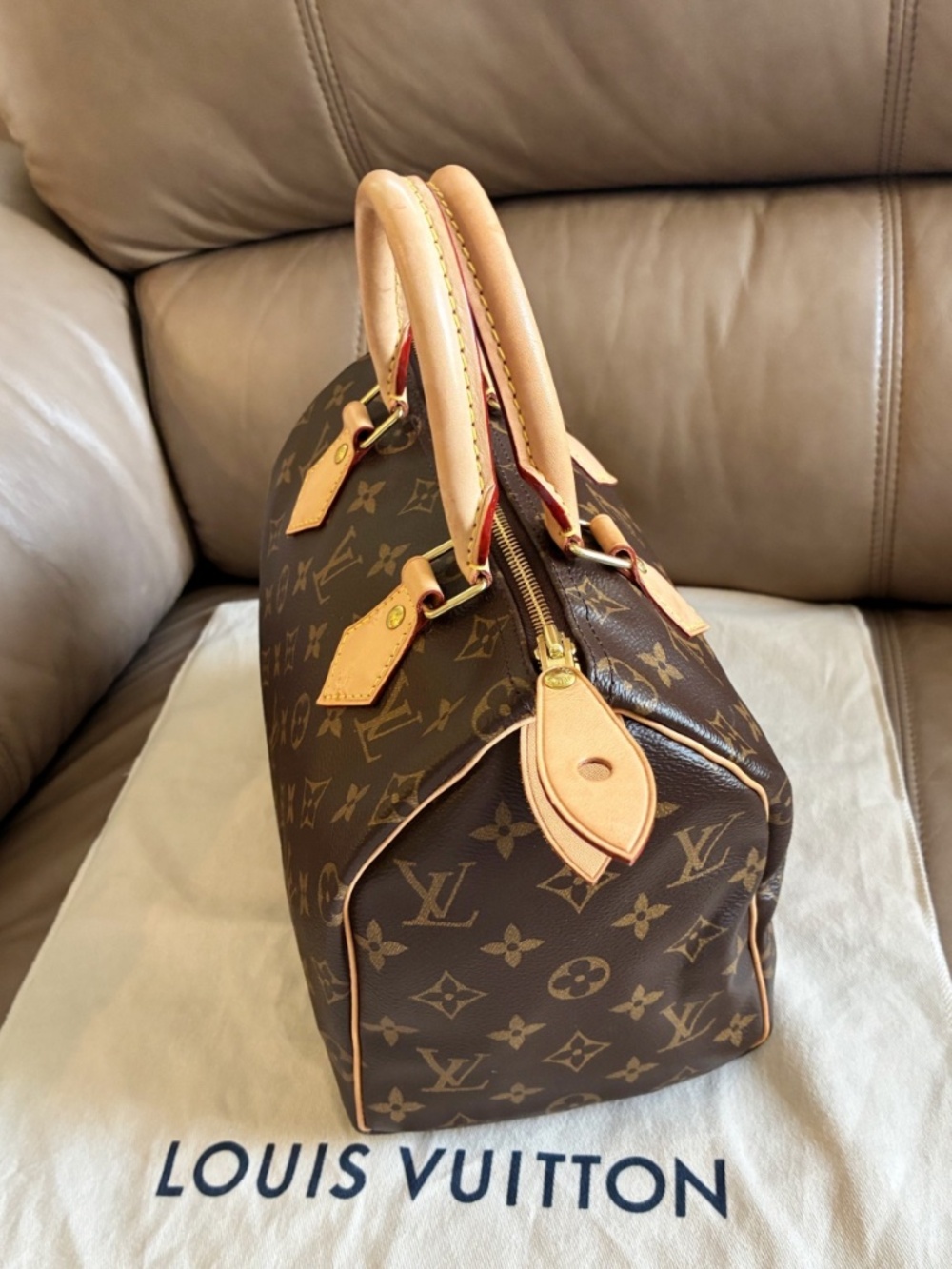 Made in France MicroChip Louis Vuitton Monogram Speedy 25 Classic New Model Bag - Picture 6 of 16
